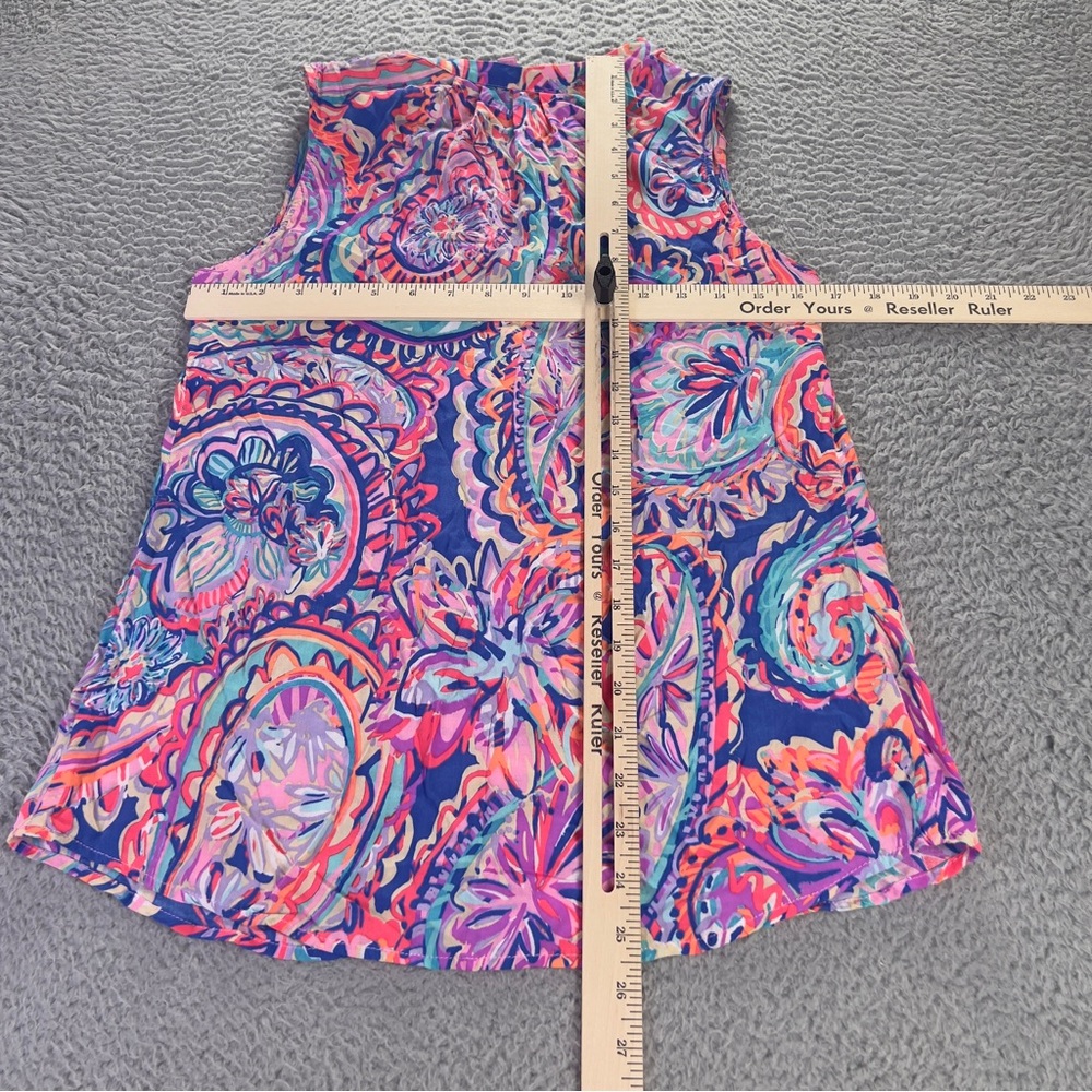 Lilly Pulitzer Stacey Top Womens Small Multicolor Sleeveless Preppy Casual Rayon - Picture 6 of 6
